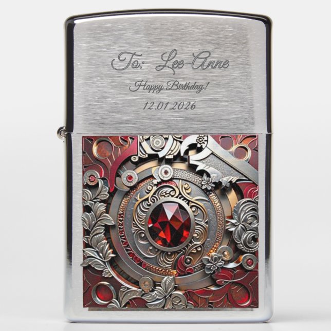 Vintage Garnet Scrollwork (Voorkant)