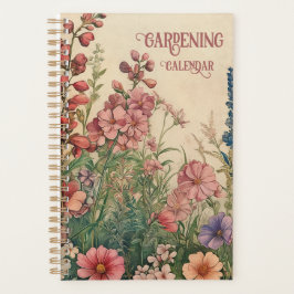 Vintage Gartenblumen Kalender  Planner