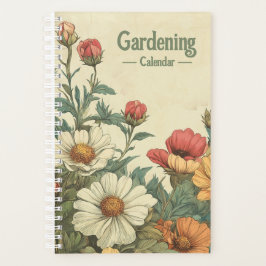 Vintage Gartenplaner mit Kamillenblüten  Planner