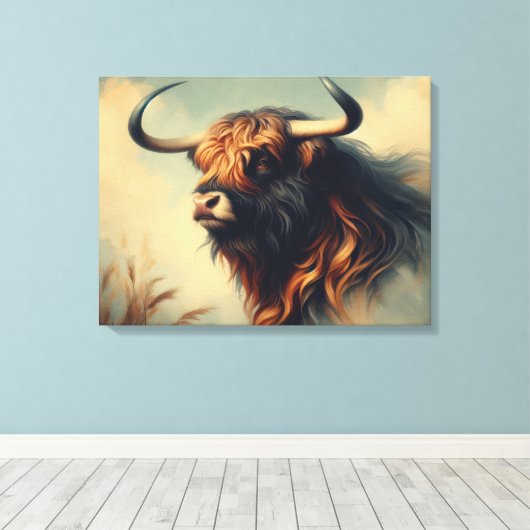 Vintage Gaur Frame Canvas Afdruk (Insitu (Houten vloer))