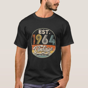 Vintage geboren in 1964 geboortejaar huwelijksfees t-shirt