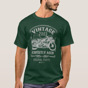Vintage geboren in 2003 motorfiets, rijders Cla T-shirt