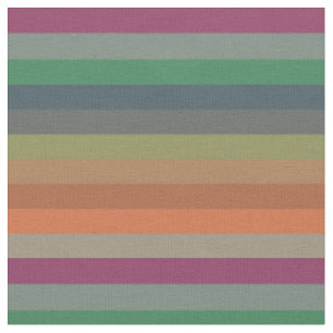 Vintage gedempte aardetone horizontale streeppatro stof
