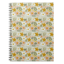 Vintage gedempte bloem botanische naadloze patroon notitieboek