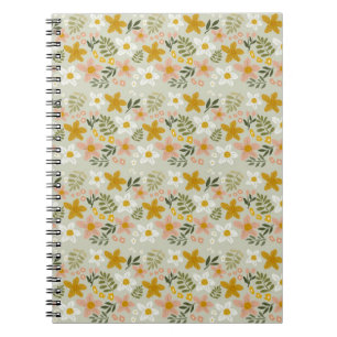 Vintage gedempte bloem botanische naadloze patroon notitieboek