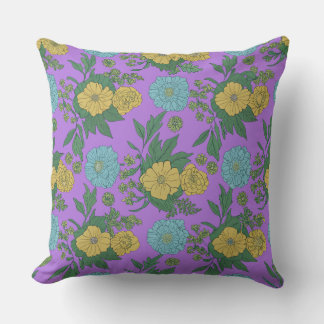 Vintage Geel & Mint Botanisch Ontwerp Kussen