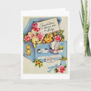 Vintage - Gefeliciteerd aan ouders & Baby, Kaart