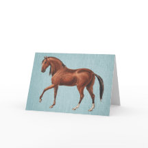 Vintage geïllustreerde kastanjebruine paard kunst