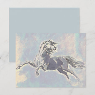 Vintage geïllustreerde paard kunstzinnige notitiek notitiekaartje