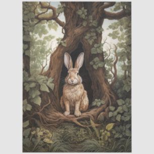 Vintage Geïnspireerde Bos Konijn Decoupage Tissuepapier