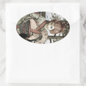 Vintage Geisha Ovale Sticker (Tas)