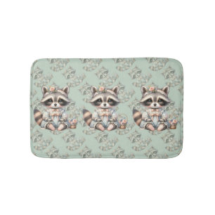 Vintage Geklede Cottagecore Wasbeer Pastel Badmat