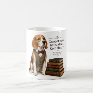 Vintage Geleerde Beagle Bibliothecaris Kunst Koffiemok