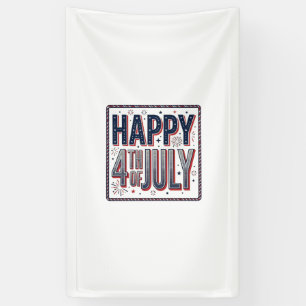 Vintage Gelukkig 4 juli Patriottisch Shirt Ontwerp Spandoek