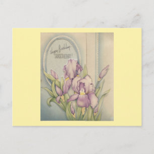 Vintage Gelukkig Verjaardag Liefje Met Iris Briefkaart