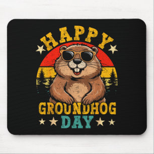Vintage Gelukkige Groundhog Day Dierenliefhebber M Muismat