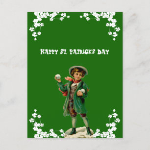 Vintage Gelukkige St. Patrick's Day Zoon, Kleinzoo Feestdagenkaart