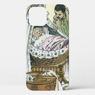 Vintage Gelukkige Vaderdag, Victoriaanse babywieg iPhone 12 Hoesje