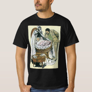 Vintage Gelukkige Vaderdag, Victoriaanse babywieg T-shirt