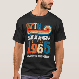 Vintage gemaakt in 1965 57e verjaardag De legende T-shirt