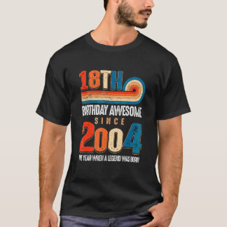 Vintage gemaakt in 2004 18e verjaardag De legende T-shirt