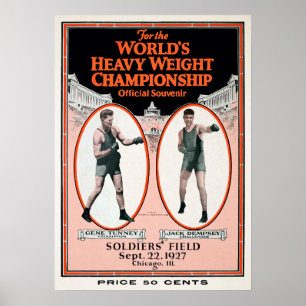 Vintage Gene Tunney versus Jack Dempsey Poster