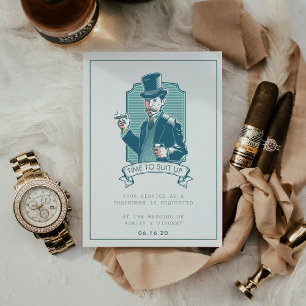 Vintage Gentleman   Groomsman-verzoekkaart Kaart