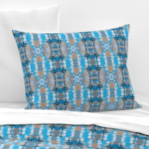 Vintage geometric blue and gray M-size pattern