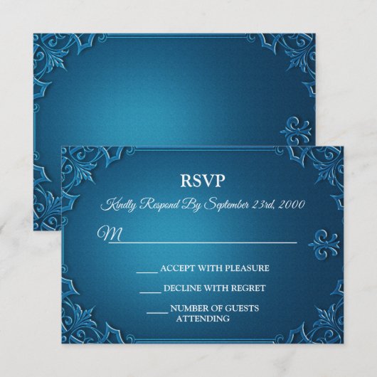 Vintage Geometric Teal Turquoise Party RSVP Card (Devant / Derrière)