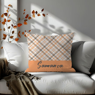 Vintage geometrische beige naam kussen