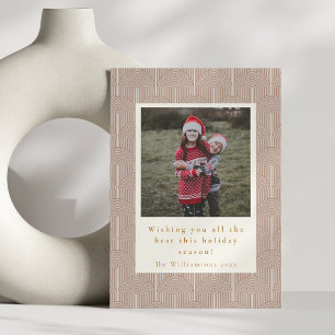 Vintage geometrische lijnen 2 foto Kerst verticaal Feestdagenkaart