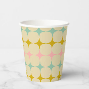 Vintage Geometrische Pastelkleurige Sterren Mod Br Papieren Bekers