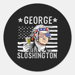 Vintage George Sloshington Patriottische 4 juli F Ronde Sticker