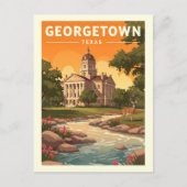 Vintage Georgetown Texas Briefkaart (Voorkant)