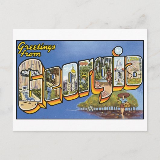 Vintage Georgië Briefkaart (Voorkant)