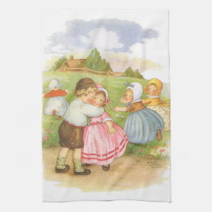 Vintage Georgie Porgie Moeder Goose Nursery Rhymes Theedoek