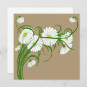 Vintage Gerber Daisy Flowers Spring Invitation (Devant / Derrière)