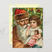 Vintage German Santa Postcard Feestdagenkaart (Voorkant / Achterkant)