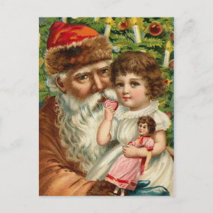 Vintage German Santa Postcard Feestdagenkaart