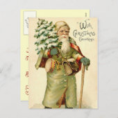 Vintage German Santa Postcard Feestdagenkaart (Voorkant / Achterkant)
