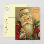 Vintage German Santa Postcard Feestdagenkaart (Voorkant / Achterkant)