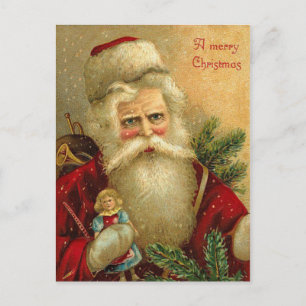 Vintage German Santa Postcard Feestdagenkaart