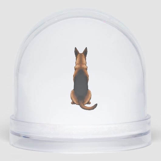 Vintage German Shepherd Back View Dog Illustration Sneeuwbol (Voorkant)