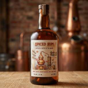 Vintage Gespiceerde Rum Custom Distilleerderij Fle Wijn Etiket