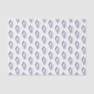 Vintage gestileerde conch Schelp Blauw Tissuepapier
