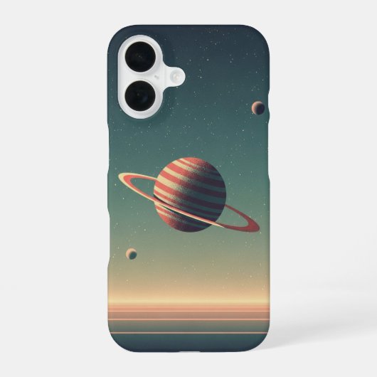 Vintage gestileerde planeet iPhone 16 hoesje (Achterkant)