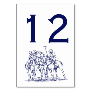 Vintage gestileerde polowedstrijd tekening #1 Blau Kaart