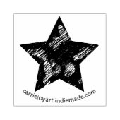 Vintage gestructureerde ster met verbleekte afwerk 	rubberstempel (Afrduk)