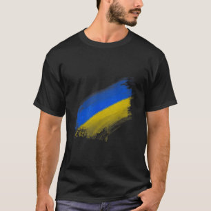 Vintage Gewassen Oekraïense Vlag Minimalistische O T-shirt