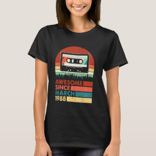 Vintage Geweldige sinds maart 1988 32 jaar oud Hoe T-shirt